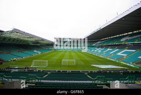 Soccer - Scottish Premiership - Celtic V St Johnstone - Celtic Park. Vor dem Spiel der schottischen Premiership im Celtic Park, Glasgow, wurde GV gestaut. Stockfoto