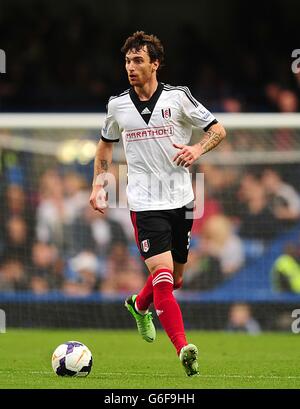 Fußball - Barclays Premier League - Chelsea gegen Fulham - Stamford Bridge. Fernando Amorebieta, Fulham Stockfoto