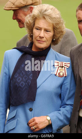 Mrs Shan Legge-Bourke die Mutter von Tiggy Legge-Bourke, der ehemaligen Kinderpflegerin von Prince's William und Harry, auf dem Gelände ihres Glanusk Park Hauses, etwas außerhalb von Crickhowell Powys, South Wales. Stockfoto