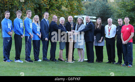 Glasgow 2014 Commonwealth Games Baton Relay schottischen Route Ankündigung Stockfoto