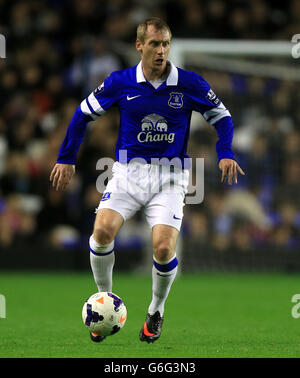 Fußball - U21 Barclays Premier League - Everton gegen Chelsea - Goodison Park. Evertons Tony Hibbert spielt für die U21 gegen Manchester United U21 Stockfoto