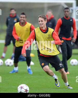 Fußball - UEFA Champions League - Gruppe A - Manchester United gegen Real Sociedad - Manchester United Training - AON Ausbildung Komplex Stockfoto