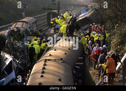 Katastrophen und Unfälle - Clapham Verzweigung Schiene Abbruch - 1988 Stockfoto