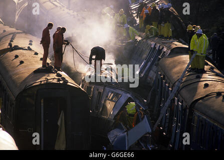 Katastrophen und Unfälle - Clapham Verzweigung Schiene Abbruch - 1988 Stockfoto