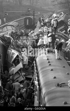 Katastrophen und Unfälle - Clapham Verzweigung Schiene Abbruch - 1988 Stockfoto