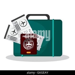 bunte Reise-Icon auf weißem Hintergrund, Vektor-illustration Stock Vektor