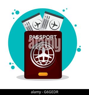 bunte Reise-Icon auf weißem Hintergrund, Vektor-illustration Stock Vektor