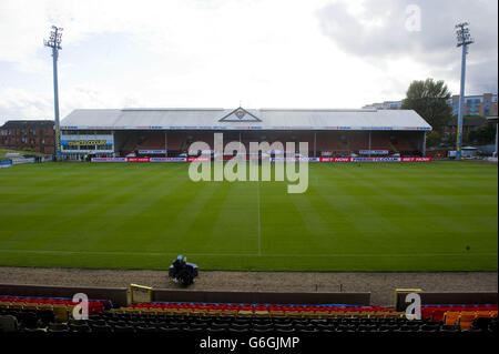 Soccer - Scottish Premiership - Partick Thistle / Heart of Midlothian - Firhill Stadium. Boden während des schottischen Premiership-Spiels Firhill Stadium, Glasgow. Stockfoto