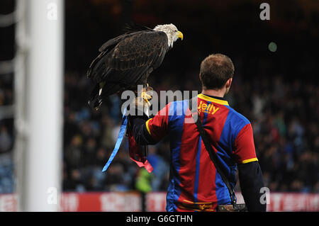 Fußball - Barclays Premier League - Crystal Palace gegen Fulham - Selhurst Park. Maskottchen des Crystal Palace Kayla der Adler vor dem Start Stockfoto