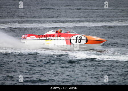 Das Rawbank Racing Team während der ersten schottischen Grand Prix des Meeres, statt in Greenock am Firth of Clyde. Stockfoto