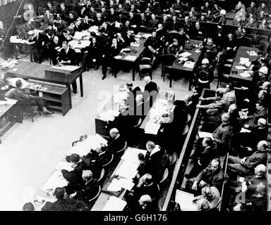 Nürnberger Gerichtssaal Szene: ca. November 1945 Stockfoto
