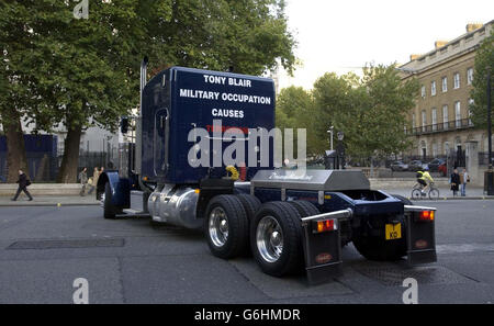 Chris Eubank nach Irak Protest verhaftet Stockfoto