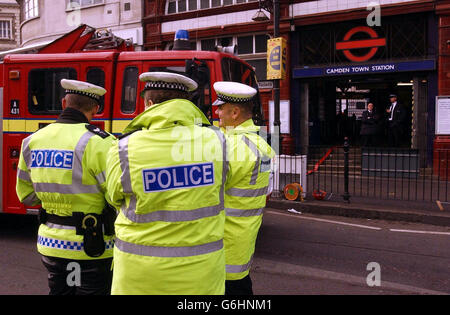 Camden Tube Entgleisung Stockfoto