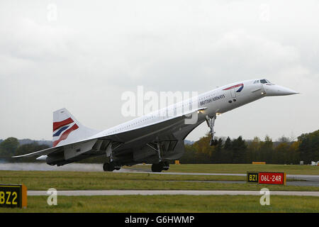 Concorde landet am Flughafen Manchester Stockfoto