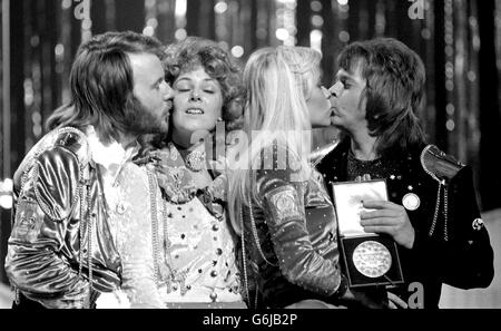 ABBA gratulieren einander Stockfoto