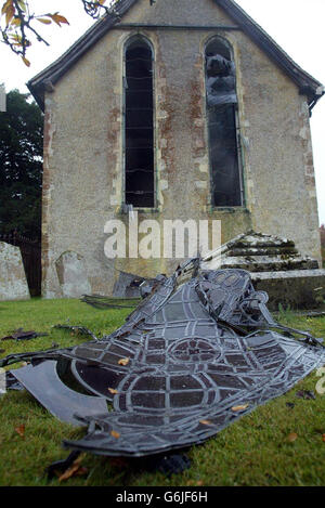 St-Andreas Kirche nach Blitzeinschlag Stockfoto