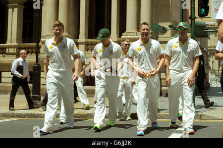 Cricket - Asche 2013 / 14 - erster Test - Australien V England - Commonwealth Bank Asche Serie Launch - Queen Street Mall Stockfoto