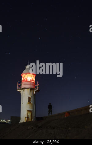 Der Leuchtturm am Ende der Brixham Wellenbrecher, South Devon Stockfoto