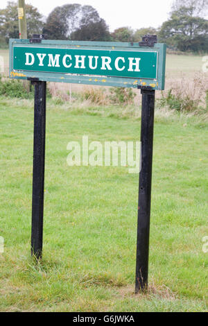 Zeichen für Dymchurch auf der Romney, Hythe and Dymchurch Railway. Stockfoto