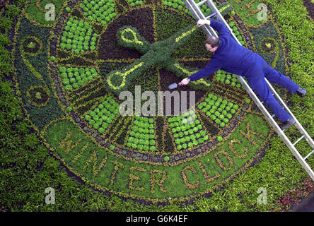 Edinburghs berühmte Blumenuhr Stockfoto