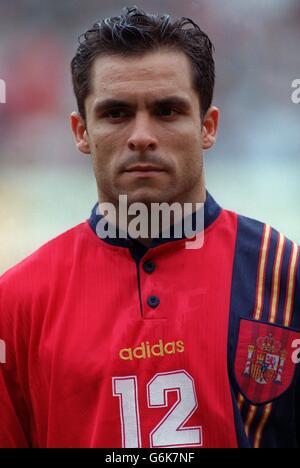 Fußball. 96 Euro. Rumänien / Spanien. Sergi Barjuan, Spanien Stockfoto