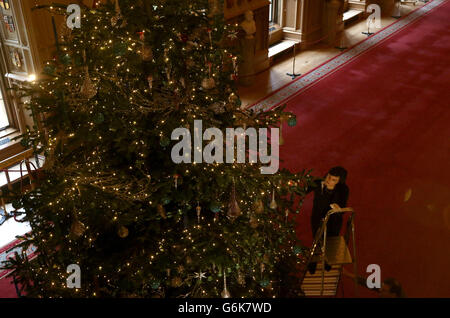 Weihnachtsvorbereitungen in Windsor Castle Stockfoto