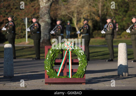 Die Gedenkzeremonie für den ehemaligen Präsidenten der Vereinigten Staaten, John F. Kennedy, zum 50. Todestag im JFK Memorial Park und Arboretum in New Ross, Co Wexford, dem Stammhaus von Präsident Kennedy. Stockfoto