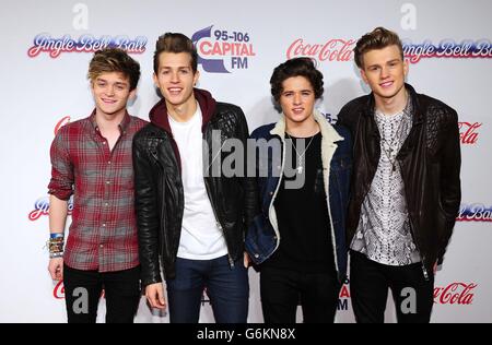 Die Vamps, die am Capital FM Jingle Bell Ball im O2, London, teilnehmen. Stockfoto