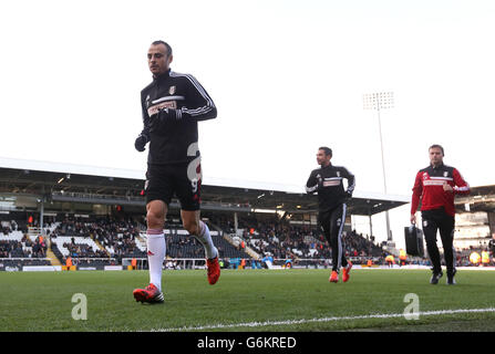 Fulhams Dimitar Berbatov verlässt nach dem Aufwärmen das Spielfeld Stockfoto