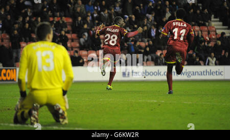 Fußball - UEFA Europa League - Gruppe D - Wigan Athletic V Zulte Waregem - DW-Stadion Stockfoto