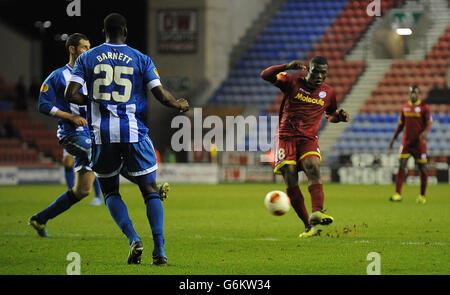 Fußball - UEFA Europa League - Gruppe D - Wigan Athletic V Zulte Waregem - DW-Stadion Stockfoto