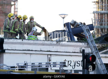 Glasgow-Hubschrauber-Absturz Stockfoto