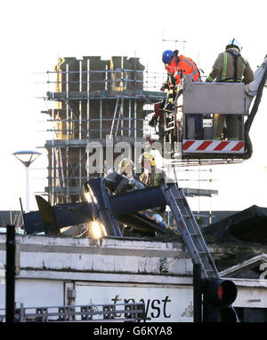 Glasgow-Hubschrauber-Absturz Stockfoto