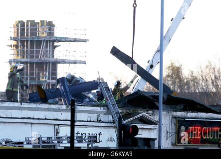 Glasgow-Hubschrauber-Absturz Stockfoto