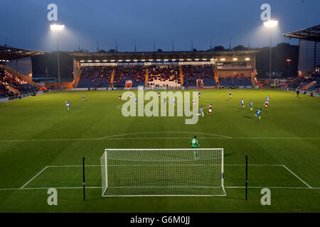 Soccer - Sky Bet League One - Colchester United / Swindon Town - The Weston Homes Community Stadium. Ein allgemeiner Überblick über das Geschehen im Weston Homes Community Stadium Stockfoto