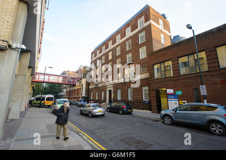 Gesamtansicht des Lindo-Flügels des St. Mary's Hospital, in Paddington, London. Stockfoto