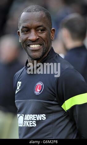 Fußball - Sky Bet Championship - Yeovil Town / Charlton Athletic - Huish Park. Yeovil Town's und Charlton Athletic's Stockfoto