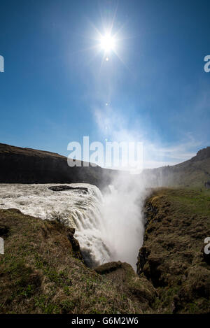 Schöner Wasserfall Island Stockfoto