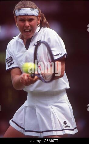 Tennis, Wimbledon 1996. Anke Huber, Deutschland Stockfoto