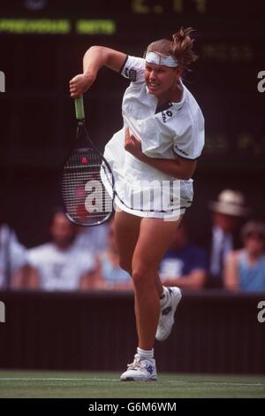 Tennis, Wimbledon 1996. Anke Huber, Deutschland Stockfoto