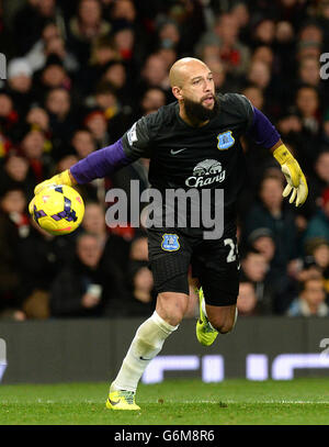 Fußball - Barclays Premier League - Manchester United / Everton - Old Trafford. Tim Howard, Torwart von Everton Stockfoto