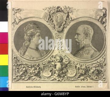 Franz Joseph I., Kaiser von Österreich Und Elisabeth, Kaiserin von Österreich Stockfoto