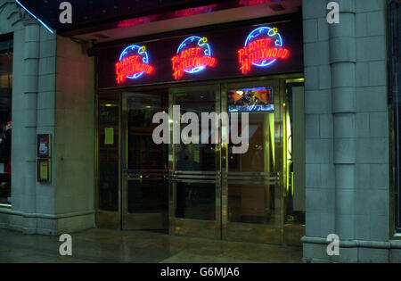 Planet Hollywood. Planet Hollywood Restaurant im Piccadilly Circus, im Zentrum von London. Stockfoto