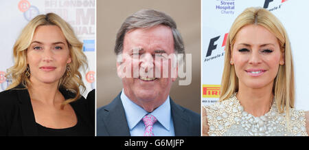 Datei Fotos von (von links) Kate Winslet, Sir Terry Wogan und Tess Daly Stockfoto