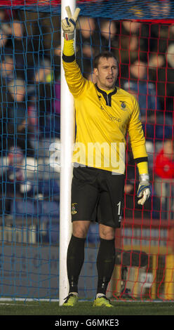 Fußball - Scottish Premiership - Inverness Caledonian Thistle gegen Celtic - Tulloch Caledonian Stadium. Inverness Caledonian Thistle Torwart Dean Brill Stockfoto