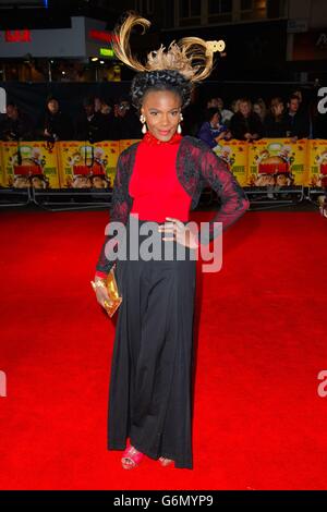 Shingai Shoniwa bei der Weltpremiere des Harry Hill Films im Vue Kino, Leicester Square, London. Stockfoto