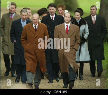 Royalty - königliche Familie besuchen Weihnachten Masse auf dem Anwesen von Sandringham Stockfoto