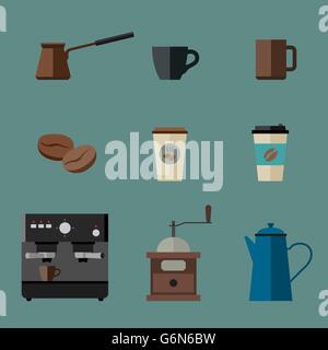 Kaffee Icons set Stock Vektor