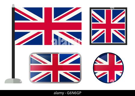 Britische Flaggen-Icons. Stock Vektor