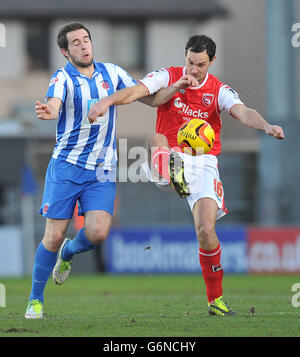 Fußball - Himmel Bet League Two - Morecambe V Hartlepool United - Globe Arena Stockfoto